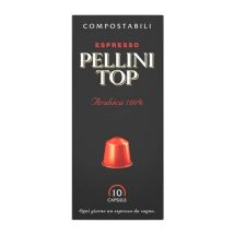10 capsules compatibles Nespresso Espresso 100% Arabica - PELLINI TOP - Sélection Rouge (Italien)