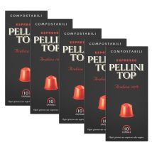 50 capsules compatibles Nespresso Espresso 100% Arabica - PELLINI TOP - Sélection Rouge (Italien)