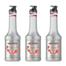 Lot De 3 Purées De Fruit De Monin - Fraise - 3 X 1l