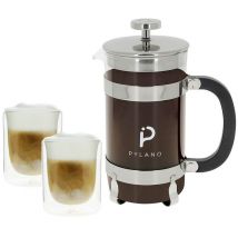 Pylano Cali French Press for 8 cups (1L) + 2 double wall glasses