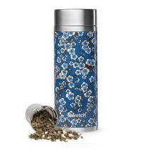 Qwetch insulated Tea infusing flask - Blue with Flowers - 400ml