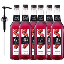 1883 - Maison Routin - Lot de 6 Sirops 1883 Grenadine Pour professionnel- Bouteille Plastique - 6x1L + Pompe doseuse ROUTIN