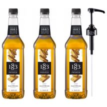 1883 - Maison Routin - Lot de 3 Sirops 1883 Pain d'épices pour professionnel- Bouteille Plastique - 3x1L + Pompe doseuse - ROUTIN