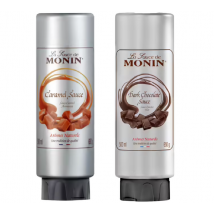 Lot de 2 Sauces Topping Monin - Chocolat Noir et Caramel 500 ml - MONIN - 50.0000