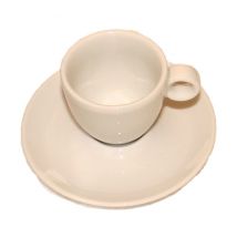 Café Compagnie - Set of 12 Egg Porcelain Cups and Saucers - 6.5 cl - With handle