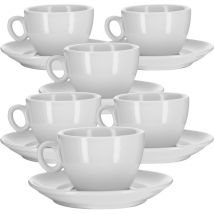 Ipa Industria Porcellane - Ipa Industria Set of 6 Alba Cappuccino Cups and Saucers - 17.5cl - With handle