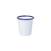 Falcon Enamelware white cup with blue border - 124ml - Simple wall
