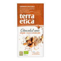 Terra Etica - Tablette de Chocolat 100 g - Noir Sésame Cajou caramélisée - TERRA ETICA