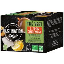 Destination organic Green tea with lemon & ginger - 20 sachets - Sri Lanka