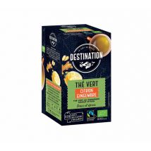 Destination - Thé vert citron gingembre bio - 20 sachets - Destination
