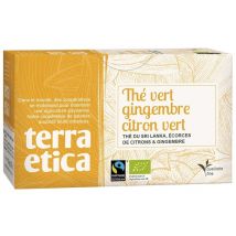 Terra Etica - Thé vert gingembre citron vert BIO - 20 sachets fraicheurs - Terra Etica