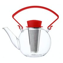 QDO 'Tea 4 U' glass teapot with Red handle & infuser - 1L