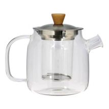 Glass teapot with stainless steel and wood lid 68cl - OGO Living