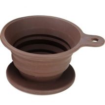 Tiamo flat-bottomed coffee dripper in brown silicone - 2 cups
