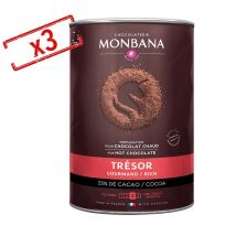 Monbana Hot Chocolate Powder Bundle Trésor de Chocolat - 3 x 1kg