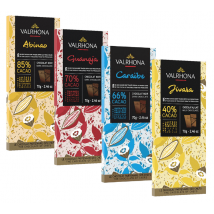 Valrhona - Lot de 4 tablettes de Chocolat noir et lait - VALRHONA