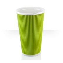 Les Artistes Paris big porcelain mug with lime green silicone band - 450ml - With silicone band