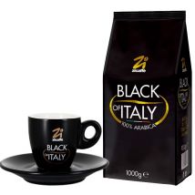 Zicaffè 'Black of Italy' 1kg coffee beans + Free espresso cup and saucer