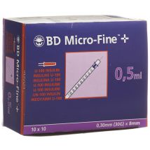 BD Micro-Fine+ U100 Insulin Spritze 8mmx0.3mm (100 ml)