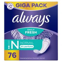 always Slipeinlage Daily Fresh Normal ohne Duft GigaPack (76 Stück)