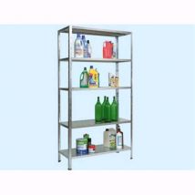 Scaffale Metallico ad incastro Brixo Click Clack 5 piani rinf. L100xP40xH186 cm