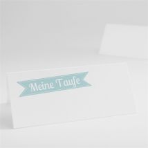 Tischkarte Taufe Pusteblume blau personalisierbar - Farbe Blau - 9.5 x 4.2 cm - MeineKarten