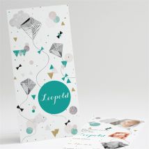Geburtskarte Drachenfliegen personalisierbar - Farbe Grün - 10 x 21 cm - MeineKarten