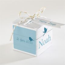 Geschenkbox Taufe Blaue Schleife personalisierbar - 4.5 cm - MeineKarten