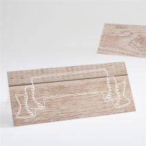 Tischkarte Taufe Wachsender Baum personalisierbar - Farbe Beige - 9.5 x 4.2 cm - MeineKarten