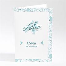 Menükarte Taufe Blumenhaus blau personalisierbar - Farbe Blau - 10 x 14.5 cm (geschlossen) - MeineKarten