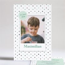 Einladung Kommunion Festlich schick personalisierbar - Farbe Grün Und Schwarz, Weiß Und Grau - 14.5 x 21 cm - MeineKarten
