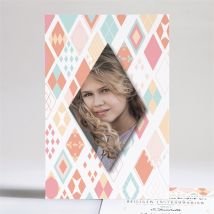 Einladung Kommunion Geometriekarte personalisierbar - Farbe Rosa Und Blau Und Bunt - 14.5 x 21 cm - MeineKarten