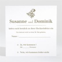 Antwortkarte Hochzeit Traditionell personalisierbar - 9.5 x 9.5 cm - MeineKarten