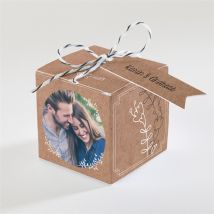 Geschenkbox Hochzeit Vertrauen personalisierbar - Farbe Beige, Braun Und Weiß/Kraftpapier - 4.5 cm - MeineKarten