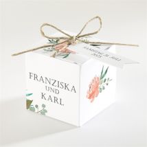 Geschenkbox Hochzeit Romantische Rosen personalisierbar - Farbe Grün, Orange Und Weiß - 4.5 cm - MeineKarten