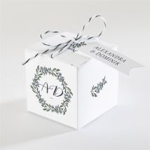 Geschenkbox Hochzeit Retrokranz personalisierbar - Farbe Grün/Violett Und Weiß/Schiefertafel - 4.5 cm - MeineKarten