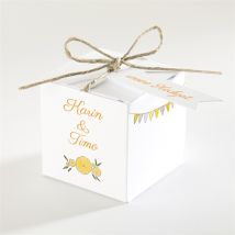 Geschenkbox Hochzeit Sommerhochzeit personalisierbar - Farbe Gelb/Violett/Schwarz & Weiß/Weiß Und Grau - 4.5 cm - MeineKarten