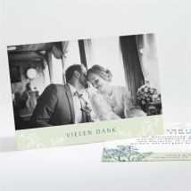 Dankeskarte Hochzeit Greenery personalisierbar - Farbe Grün, Blau Und Weiß - 13.8 x 9.5 cm - MeineKarten
