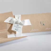 Hochzeitseinladung Wintergrün personalisierbar - Farbe Grün/Blau, Beige Und Braun/Kraftpapier - 21 x 9.2 cm - MeineKarten
