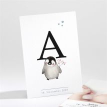 Geburtskarte Kleiner Pinguin personalisierbar - Farbe Rot/Blau Und Schwarz & Weiß/Schwarz, Weiß Und Grau - 9.5 x 13.8 cm - MeineKarten