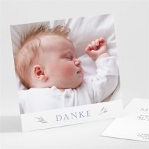 Dankeskarte Taufe Foto Mosaik personalisierbar - Farbe Blau, Weiß Und Grau - 9.5 x 9.5 cm - MeineKarten