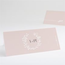 Tischkarte Hochzeit Reine Eleganz anpassbar - Farbe Rosa, Beige Und Weiß - 9.5 x 4.2 cm - MeineKarten