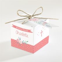 Geschenkbox Taufe Pünktchen rot personalisierbar - 4.5 cm - MeineKarten