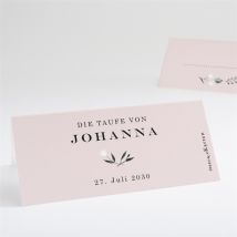 Tischkarte Taufe Ring der Natur Rosa personalisierbar - Farbe Rosa - 9.5 x 4.2 cm - MeineKarten