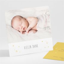 Dankeskarte Taufe Unser Star gelb personalisierbar - Farbe Gelb, Weiß Und Grau - 9.5 x 9.5 cm - MeineKarten