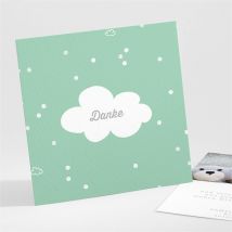 Dankeskarte Geburt Kleine Wolke Grün personalisierbar - 9.5 x 9.5 cm - MeineKarten