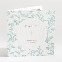 Einladung Taufe Vintage Vogel personalisierbar - 13.5 x 13.5 cm - MeineKarten