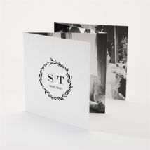 Dankeskarte Hochzeit Retro Chic personalisierbar - Farbe Schwarz & Weiß/Schwarz/Weiß - 10 x 10 cm - MeineKarten
