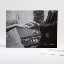 Dankeskarte Hochzeit Goldschimmer - Gold personalisierbar - Farbe Schwarz & Weiß/Schwarz, Weiß Und Grau/Gold - 10.3 x 14 cm - MeineKarten