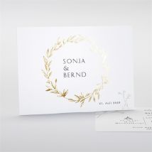 Hochzeitseinladung Einfach geschmückt anpassbar - Farbe Schwarz & Weiß/Schwarz/Weiß Und Gold - 10.3 x 14 cm - MeineKarten